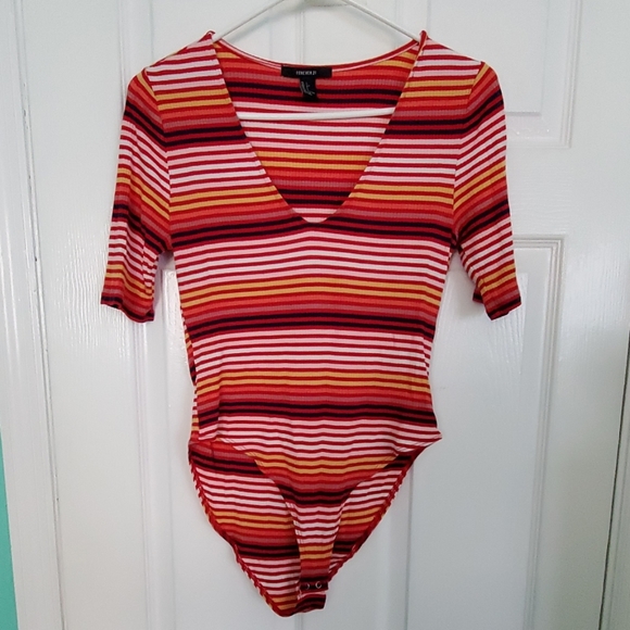 Forever 21 Tops - F21 Striped Bodysuit